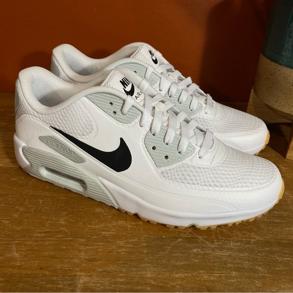 Size 9.5 - Nike Golf Air Max 90 White Black Gum - B Grade